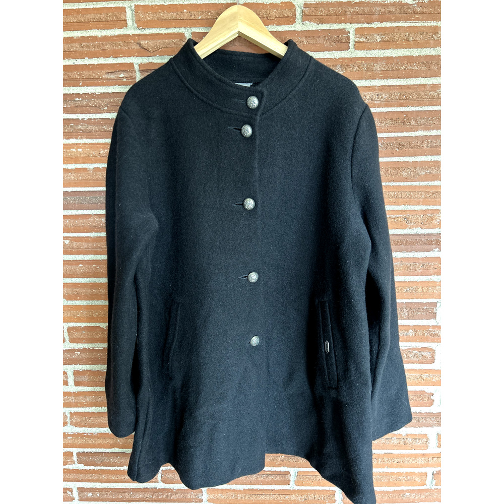 Geiger Austrian Boiled Wool Jacket Women’s EU 44 Black Virgin Wool Vintage
